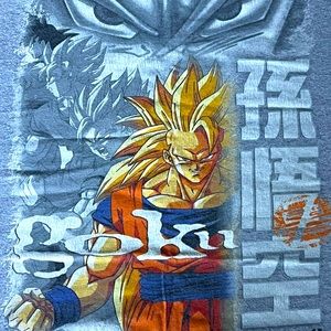 Vintage 2000 Dragon Ball Z Size X-Large Gray T- Shirt Anime Double-Sided